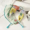 Pañuelo pequeño cuadrado de algodón y lino con borlas de 58 cm Protector de cuello Bufanda suave Pañuelo decorativo para la cabeza Pañuelo floral Retro Pequeño Fresco