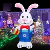 Decoração de Páscoa Inflável Transfronteiriça Coelhos Luminosos Infláveis Artesanato para Decoração de Quintal Ovo de Páscoa Modelo Inflável de Animal Pequeno