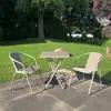 Silla Gruesa para Patio Exterior Impermeable Protección Solar Ocio Silla Imitación Ratán Silla Ratán Balcón Silla con Respaldo Hogar Linyi