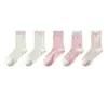 Calcetines de Algodón Puro Estilo Coreano Otoño Temprano con Encaje Abullonado para Mujer de Media Pantorrilla Estilo Primavera/Otoño Dulces Juveniles Estudiantes Color Sólido Sueltos Largos