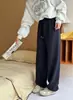 Un Par de Pantalones Casuales Gruesos de Invierno 2.0 con Forro de Felpa, Cintura Elástica, Pierna Recta Holgada, Pierna Ancha, Pantalones de Chándal para Mujer