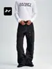 Calça de Trabalho Vintage Estilo Americano para Homens e Mulheres, Streetwear Solta Unissex com Múltiplos Bolsos Casual Reta de Perna Larga