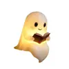 Nuevo Adorno de Estatua de Fantasma Leyendo de Halloween Artesanía de Resina Decoración del Hogar Lámpara de Noche de Fantasma
