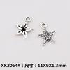 Accesorios de Joyería de Aleación DIY Estrella de Cinco Puntas Calada Estrella Sólida Colgante Pulsera Collar Ropa Aretes Colgante
