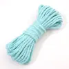 Corda de Poliéster-Algodão Monocromática 4mm Corda Trançada Artesanato DIY para Joias Pingente de Corda de Algodão Artesanato de Tecelagem Chaveiro 48 Cores