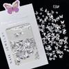 Decoraciones de Mariposas para Uñas Tridimensionales, Nuevas Decoraciones Pequeñas de Mariposas para Uñas, Remaches, Metal, Estilo Celebridad de Internet, Mezcla de Dorado y Plateado
