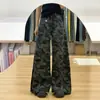 Jeans de camuflaje de pierna ancha retro americano para mujer, nuevo estilo verano 2026, holgados y versátiles, pantalones de trabajo rectos de cintura alta