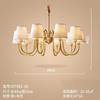 Lustre de sala de estar estilo americano todo em cobre, luz de luxo, tecido vintage, quarto, sala de jantar, lâmpada, jardim campestre, lustre de villa atmosférica