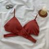 Nuevo Estilo Sujetador de Espalda Hueca para Estudiantes, Cruzado, Sujetador Inalámbrico, Bandeau Fino de Verano