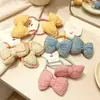 Novo estilo coreano corda de cabelo de arco infantil gravata borboleta de bebê bonito anel de cabelo pequeno cor doce da menina par de corda de cabelo