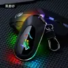 Encendedor Llavero de Pantalla Grande con Encendido de Cable de Tungsteno Grueso, Luces LED de Colores, Encendedor Recargable de Larga Duración, Modelo Nuevo