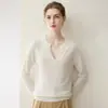 2026 Nuevo Otoño Invierno 100% Cachemira Suéter de Punto para Mujer con Media Cremallera Múltiples Botones Holgado Sencillo Manga Larga