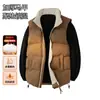 Chaleco de algodón moderno y versátil, cálido y grueso para hombre, con cuello alto, múltiples bolsillos, sin mangas, chaleco 2026 en stock, europeo y americano