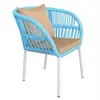 Silla de Ratán Silla de Respaldo para Ocio en el Patio Silla Tejida de Ratán para Balcón Exterior Muebles Tejidos de Ratán Grandes y Planos para Terraza de Villa