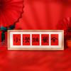 Año del Caballo Bendición de Año Nuevo Carácter Decoración de Escritorio Rojo Pantalla Texto de Caligrafía DIY Tira Horizontal Cuadrícula Papel Cartulina Marco de Fotos