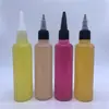 Suministrado Directamente del Fabricante, Botella de Líquido Redonda de Hombro con Tapa de Boca Puntiaguda de 100 ml, Botella Dispensadora de Muestras, Botella Vacía de Plástico para Medicamentos