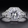 Anillo de circonita de ocho corazones y ocho flechas más vendido de Zhen Rong en eBay, para mujer, suministro de comercio electrónico transfronterizo de Europa y Estados Unidos, joyería de mano de plata al por mayor
