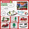 Venda quente transfronteiriça DIY Presente de Natal Brinquedo Trem Elétrico de Pista Quebra-cabeça Infantil Montado Brinquedo de Trem Pequeno