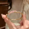 Pulsera Vintage de Flor de Durazno Dulce con Circonitas para Mujer con Destellos de Diamante