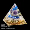 Transfronterizo 6cm Cristal Natural Letra Dorada Adorno Decorativo de Escritorio para el Hogar Pirámide de Resina para Chakra Yoga Meditación
