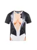 Estilo Nuevo de Verano 3D Europeo y Americano Manga Corta Ropa Formal para Hombre Falso Dos Piezas Estampado Digital Original Creativo Regalo Camiseta