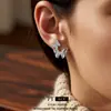 Pendientes de Mariposa de Zirconia de Aguja de Plata Estilo Francés, Exquisitos y Versátiles, Estilo Lujo Ligero, Diseño de Moda y Elegante, Joyería de Oreja de Nicho
