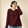 Suéter de Punto Rayado para Mujer, Nueva Llegada Otoño 2026, Estilo Coreano Holgado Casual Pulóver Cuello Redondo, Suéter Delgado Versátil y Moderno MHT