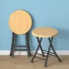 Silla Plegable Taburete Pequeño Uso en Casa Taburete Plegable Resistente Taburete Alto Taburete Sencillo con Respaldo Taburete Redondo Portátil