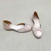 Sandálias Femininas Slip-On Confortáveis Versáteis Bico Redondo Laço Aumento de Altura Sazonal 4cm