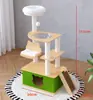 Rascador para gatos directo de fábrica, nido para gatos sin pintura, árbol para gatos integrado, tabla rascadora para gatos de nueva generación, mesa para saltar gatos, columna grande, villa para gatos