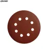 Disco de lijado de terciopelo trasero de 5 pulgadas y 8 agujeros arena roja venta caliente transfronteriza 125 mm lijadora de aire hoja de lijado de flocado hoja de napado fabricante