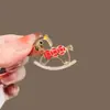 Broche de Caballo de Esmalte Incrustado con Diamantes del Año del Zodiaco, Pin de Alto Nivel de Estilo Chino Nuevo de Nicho, Accesorio Versátil para Ropa Diaria para Mujeres