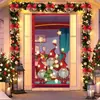 2026 Nova Cortina de Porta Banner de Natal Decoração de Fundo para Fotos ao Ar Livre com Papai Noel e Filhote