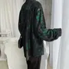Celebridade da Internet de comércio exterior camisa muito fada masculina solta manga longa chique retrô abstrata estampada jaqueta de camisa boate nicho