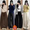 Pantalones de maternidad para otoño e invierno, nuevos pantalones de pana de pierna curva, forrados de polar, engrosados, de cintura alta, soporte para el vientre, cálidos, casuales no restrictivos