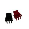 Franja grampo rabo de cavalo alto veludo preto e vermelho grampo de cabelo fixo Grampo de pelúcia nuca lateral grampo de tubarão