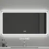 Espejo de baño de alta definición, espejo de maquillaje con luces, espejo de tocador iluminado anti-niebla para pared, espejo para lavabo con pantalla táctil inteligente