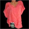 2020eBay Amazon AliExpress explosiones moda europea y americana encaje para mujer cuello en V bordado manga corta camisa de murciélago
