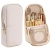 Bolsa de Maquillaje Vertical, Gran Capacidad, PU Libre de Olores para Mujeres, Bolsa Portátil de Almacenamiento de Cosméticos para Salidas, Bolsa de Maquillaje Impermeable con Compartimentos