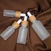 Botella de aceite esencial de madera de bambú de 10 ml, anillo marrón esmerilado, gotero de cabeza de plástico, subbotella, tapa de madera de bambú, botella pequeña portátil para muestras cosméticas