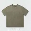 Camiseta de Manga Corta de Algodón Puro Lavado Estilo Retro Americano Tendencia Marca Hombro Caído Holgada Copo de Nieve Vintage Verano Más Vendido Transfronterizo