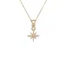 Collar con colgante de estrella de circón de lujo ligero estilo francés, exquisito, moderno, simple, diseño único, accesorio de cadena súper brillante para la clavícula