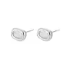 Aretes de circón ovalados para hombre, aretes de diseño simple de nicho hip-hop, accesorios de alta gama modernos y versátiles para mujer