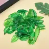 Hoja de Arce Perforada Simulada Chapada en Color Hoja Verde Hoja de Uva Acrílico Transparente Accesorios Pulsera Decorativa DIY Hecha a Mano Cuentas