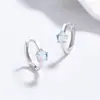 Brincos de Pedra da Lua em Prata 925 para Mulheres, Argolas Lisas Minimalistas, Joias de Luxo Leve de Alta Qualidade, Brincos de Design Exclusivo, Argolas de Orelha