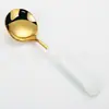 Internet Celebrity Spoon 304 Stainless Steel Spoon Bonito Crianças Round Spoon Creative Coreano Estilo Sobremesa Colher Sopa Colher Louça