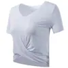 Cross-border Sports Quick-drying Top V-neck Umbilical Leaky Sexy Internet Simples Trendy Top Summer Thin Outerwear Blusa
