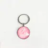 Llavero Colgante de Gema del Tiempo Cinta Rosa Transfronterizo Regalo Pequeño Creativo Anillo de Metal para Llaves