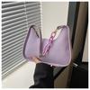 Bolso de hombro portátil para mujer, de color sólido, sencillo, pequeño, fresco, a la moda, informal, para ir al trabajo, estilo retro, con cadena, para llevar debajo del brazo, 2024