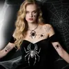 Tatuagens Temporárias de Aranha de Halloween da Nova Amazonia Transfronteiriça Teia de Aranha Preta Festa de Feriado Engraçadas
